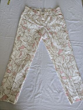 Brax Floral Pants in Cream & Blush
